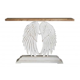 Console romantique patinée grise, modèle Bohème, L 109 cm
