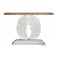 Console romantique patinée grise, modèle Bohème, L 109 cm