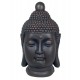 Sculpture Tête Bouddha XL, Mod Résine Ambré, H 52 cm