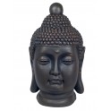 Sculpture Tête Bouddha XL, Mod Résine Ambré, H 52 cm