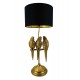 Lampe en Polyrésine Jungle Chic, 3 Perroquets dorés, H 80 cm