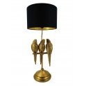 Lampe en Polyrésine Jungle Chic, 3 Perroquets dorés, H 80 cm