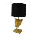 Lampe en Polyrésine Jungle Chic, Panthère dorée, AJ Noir, H 51 cm