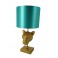 Lampe Jungle Chic, Panthère dorée, AJ Bleu Canard, H 51 cm