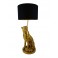 Lampe en Polyrésine Jungle Chic, Panthère dorée, AJ Noir, H 77 cm