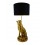 Lampe en Polyrésine Jungle Chic, Panthère dorée, AJ Noir, H 51 cm