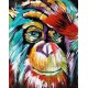Tableau Animaux Design : Chimpanzé multicolore, H 80 cm