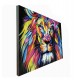 Tableau Animaux Design : Lion multicolore, L 100 cm