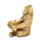 Figurine Animaux en Résine, Orang-Outang et Bébé Doré, H 49 cm