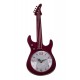 Horloge rétro : Modèle Guitare Electrique Rouge, H 34,5 cm