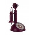 Horloge rétro : Modèle Téléphone Chandelier Rouge, H 28 cm