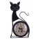 Horloge Rétro en Fer à Poser, Modèle Chat, H 26,5 cm