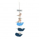 Suspension Mer : Beach, Baleines bleues et Coquillages, H 45 cm