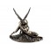 Statuette couple nue, effet bronze : Le baiser, H 29 cm