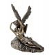 Statuette couple nue, effet bronze : Le baiser, H 29 cm