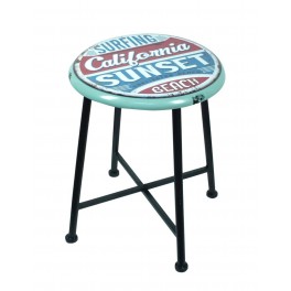 Tabouret Métal Vintage, Modèle Sunset California, H 45 cm