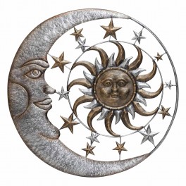 Déco murale Métal : Soleil étoilé, Diam 45 cm