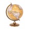 Globe terrestre sur Pied, Jaune et Cuivre, H 30