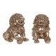 Set 2 Lions Chinois Fo, Protection, Bonheur et Fortune, L 20 cm