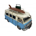 Van Combi Miniature, Modèle Valise et Planche de Surf, Bleu, L 28 cm