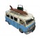 Van Combi Miniature, Modèle Valise et Planche de Surf, Bleu, L 28 cm