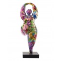 Sculpture Design Femme Ronde Arlequin, Danseuse, H 51 cm