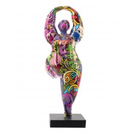 Sculpture Design Femme Ronde Arlequin, Big Summer, H 51 cm