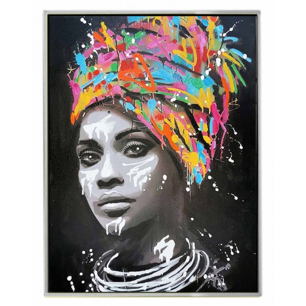 Nia - Tableau esquisse peinture femme africaine