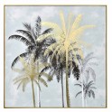 Tableau Tropical Design et Cadre : Palmiers d'or, H 100 cm