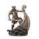 Figurine Antic Line : Guerrier Viking et Drakkar, H 24 cm