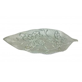 Coupe feuille en céramique, Modèle Silver Tree, L 38 cm