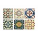 Set 6 sous-bocks Rétro, Motifs Carreaux de Ciment 5, H 11 cm