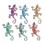 Set 6 magnets Frigo : 6 Lézards Multicolores, H 9 cm