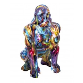 Statue Gorille Design, Collection Ubik, Multicolore, H 45 cm