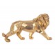 Grande Sculpture Lion Design en résine, Modèle Origami Doré, L 42 cm