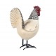 Poule Blanche Métal & Résine, Collection AUTHENTIK, H 23 cm