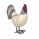 Poule Blanche Métal & Résine, Collection AUTHENTIK, H 23 cm