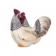 Duo Poule et Coq Blanc en Résine, Collection AUTHENTIK, L 18 cm