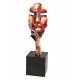 Sculpture Homme Fer : Le Silence multicolore sur socle, H 70 cm