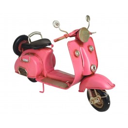 Grand Scooter Vespa Métal, Modèle Vintage Rose, L 27 cm