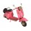 Grand Scooter Vespa Métal, Modèle Vintage Rose, L 27 cm