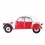 Déco murale métal Voiture Rétro : La 2CV rouge et blanche, longueur 96 cm