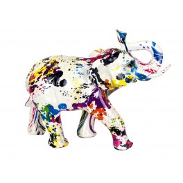 Statuette Chien : L'éléphant multicolore, Collection Ubik, L 21 cm