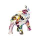 Statuette Chien : L'éléphant multicolore, Collection Ubik, L 21 cm