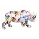 Statuette Design : Le Rhinocéros multicolore, Collection Ubik, L 21 cm