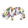 Statuette Design : Le Rhinocéros multicolore, Collection Arty, L 21 cm