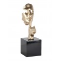 Sculpture Design Résine : Indiscrétion, Mod Argent brillant, H 57 cm