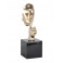 Sculpture Design Résine : Indiscrétion, Mod Argent brillant, H 57 cm