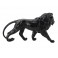 Sculpture Résine Design : Grand lion Noir Marbre, L 42 cm