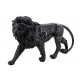 Sculpture Résine Design : Grand lion Noir Marbre, L 42 cm